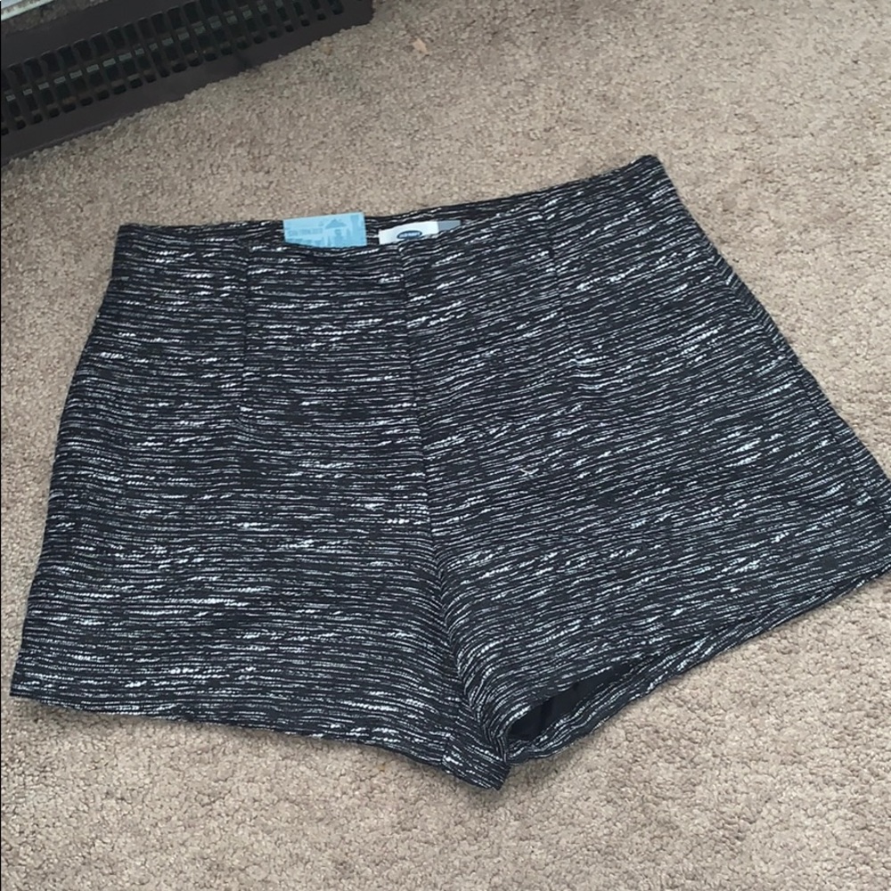 Black and White Print Shorts